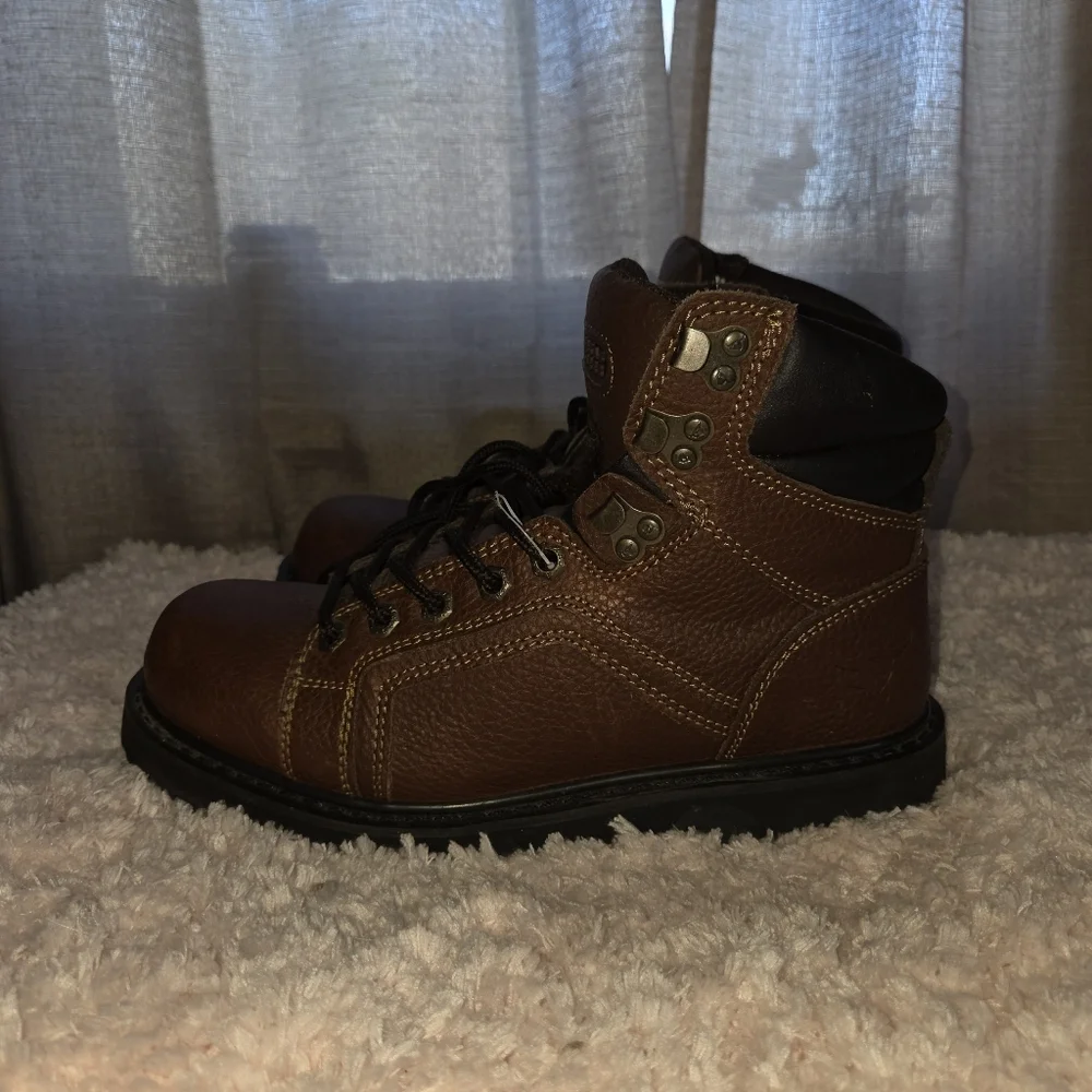 Texas Steer 8 wide Men's Brown Leather Work Boots oil resistant